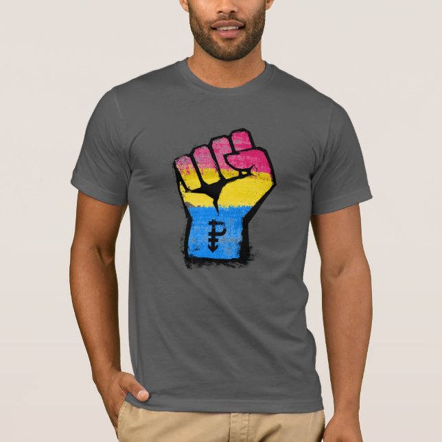 Pansexual Pride Fist T-Shirt (Vorderseite)