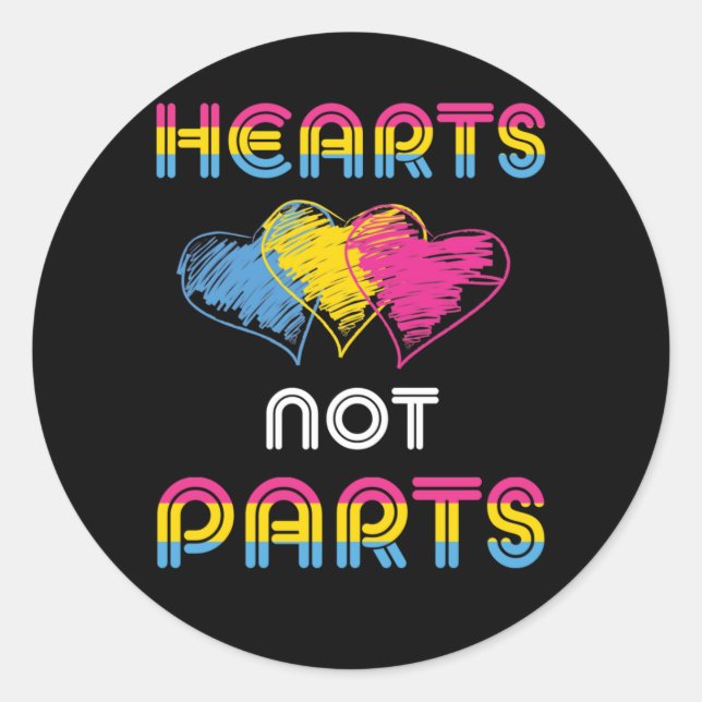 Pansexual Pride Heart not parts LGBT Distressed Runder Aufkleber (Vorderseite)