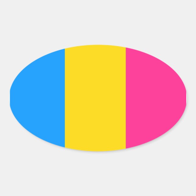 Pansexual Pride Ovaler Aufkleber (Vorderseite)