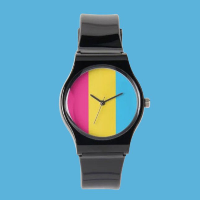 Pansexual Pride Silicon Strap Watch: Bold & Vibra Armbanduhr (Von Creator hochgeladen)