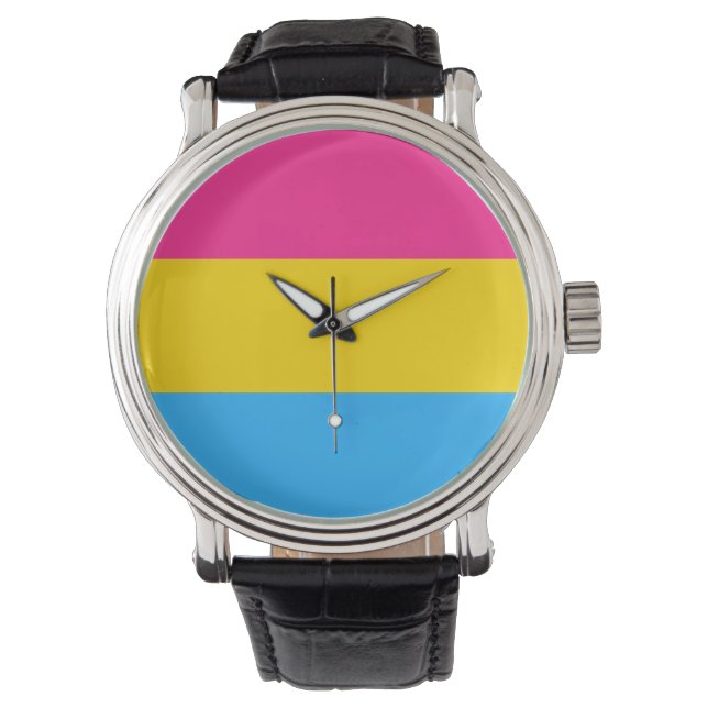 Pansexual-Stolperflagge Armbanduhr (Vorderseite)