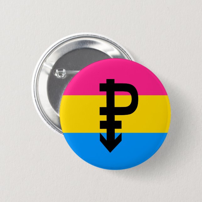 Pansexual-Stolperflagge Button (Vorne & Hinten)