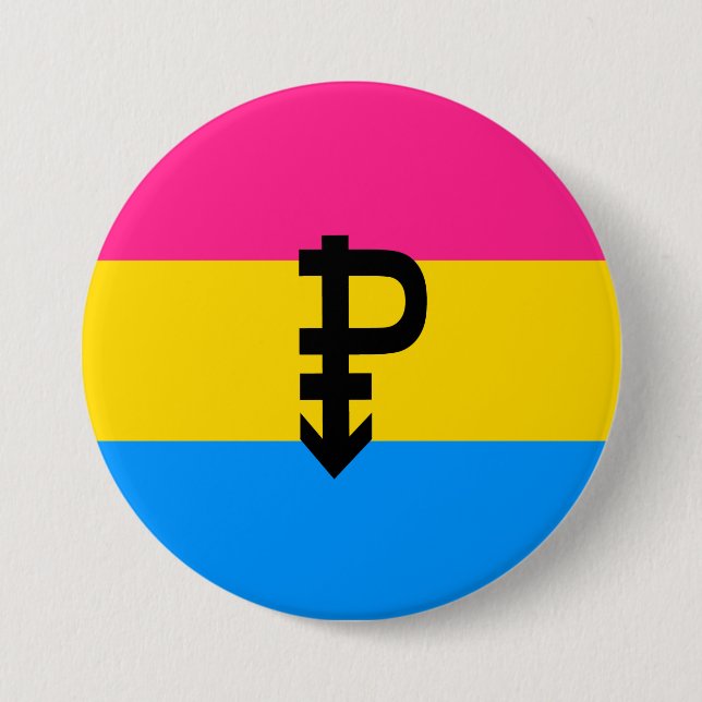 Pansexual-Stolperflagge Button (Vorderseite)