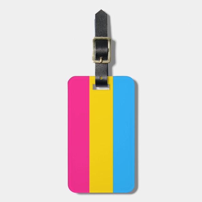 Pansexual-Stolperflagge Gepäckanhänger (Vorderseite vertikal)