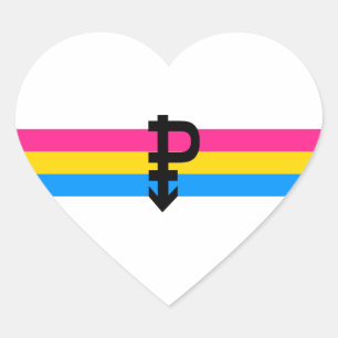 Pansexual-Stolperflagge Herz-Aufkleber