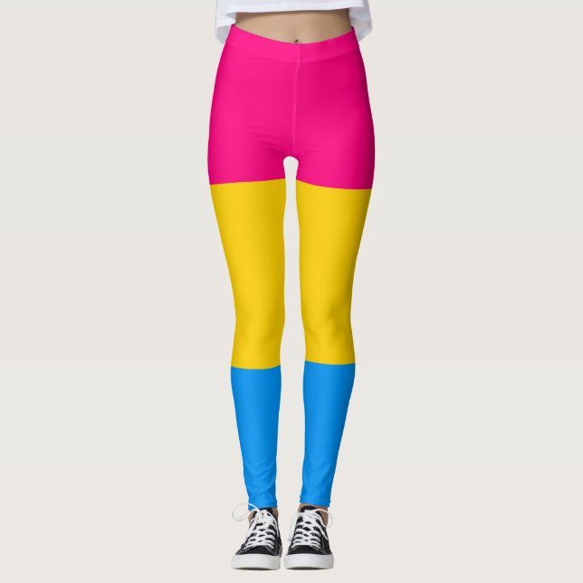 Pansexual-Stolperflagge Leggings (Vorderseite)