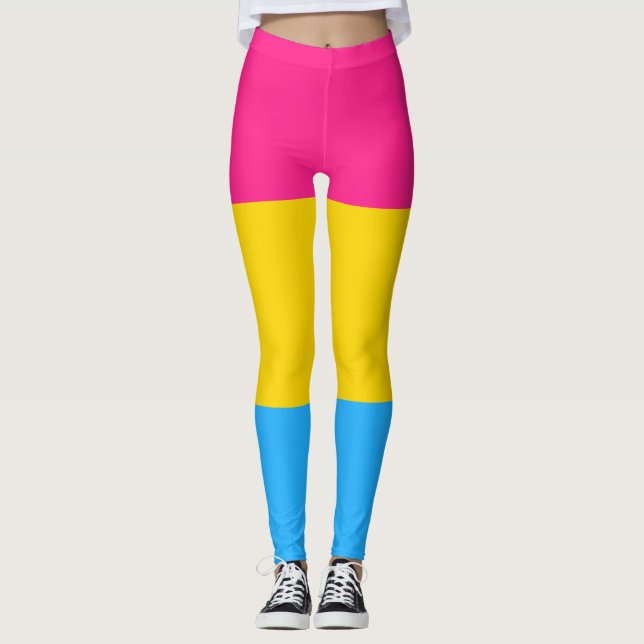 Pansexual-Stolperflagge Leggings (Vorderseite)
