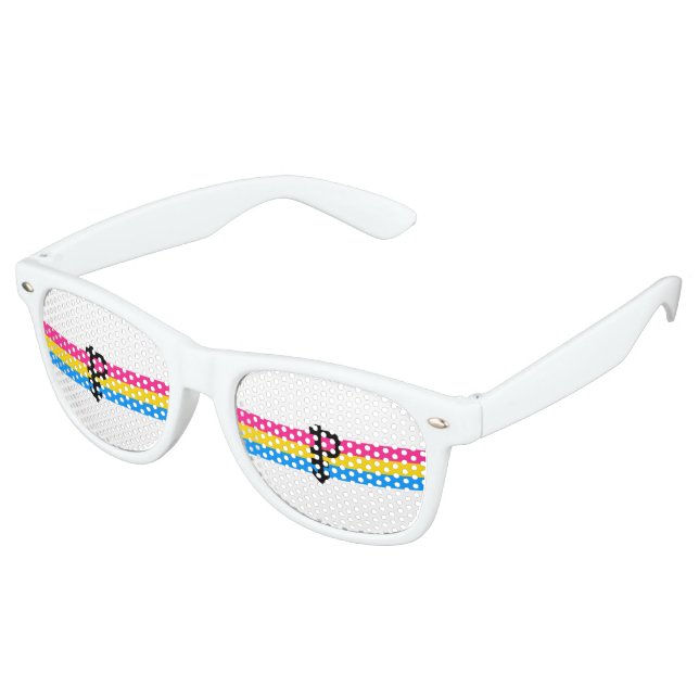 Pansexual-Stolperflagge Partybrille (Schrägansicht)