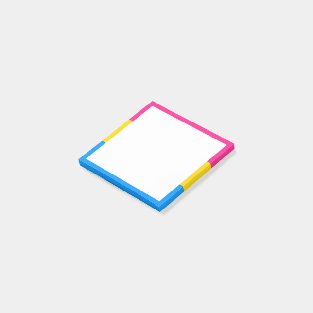 Pansexual-Stolperflagge Post-it Klebezettel (angewinkelt)