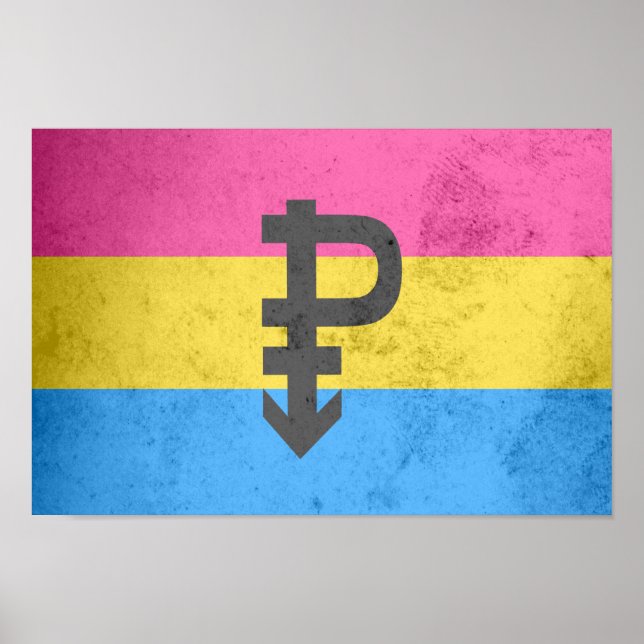 Pansexual-Stolperflagge Poster (Vorne)