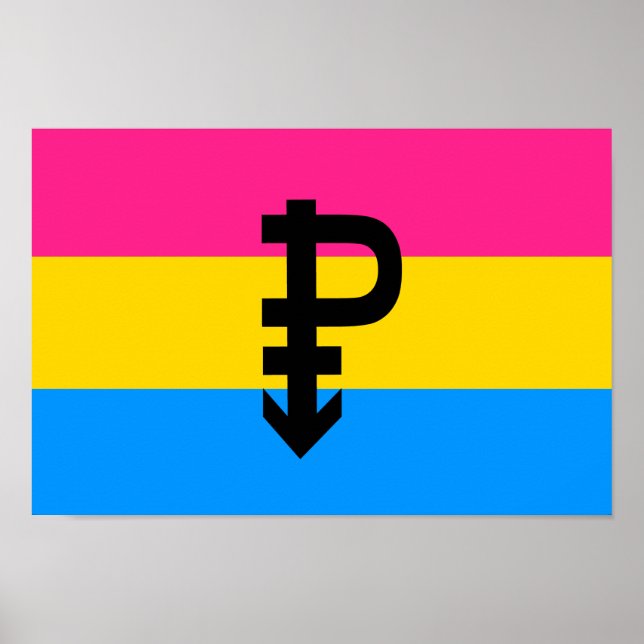 Pansexual-Stolperflagge Poster (Vorne)