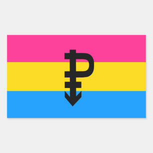 Pansexual-Stolperflagge Rechteckiger Aufkleber