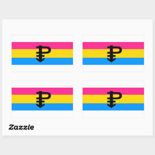 Pansexual-Stolperflagge Rechteckiger Aufkleber