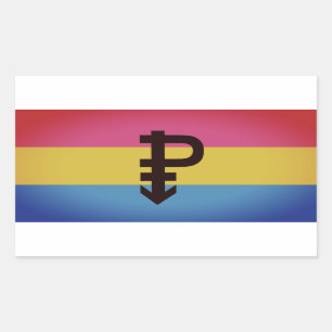 Pansexual-Stolperflagge Rechteckiger Aufkleber