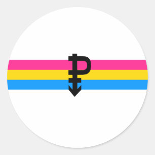 Pansexual-Stolperflagge Runder Aufkleber