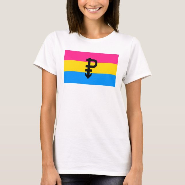 Pansexual-Stolperflagge T-Shirt (Vorderseite)