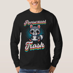 Pansexual Trash Niedlich Ironic Pansexual Raccoon T-Shirt