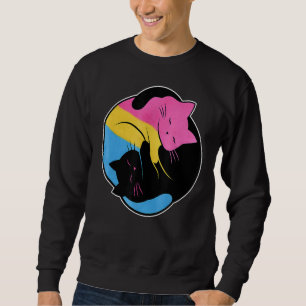 Pansexual Yin Yang Cat Pan Pride Flag Gbt Gay Sub Sweatshirt