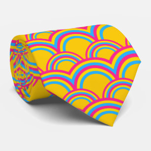 Pansexualität Stolperflagge / gelbes Regenbogenmus Krawatte