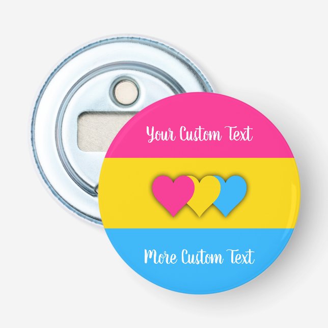 Pansexualität Stolperflagge mit Textflaschenöffner Flaschenöffner (Vorderseite)