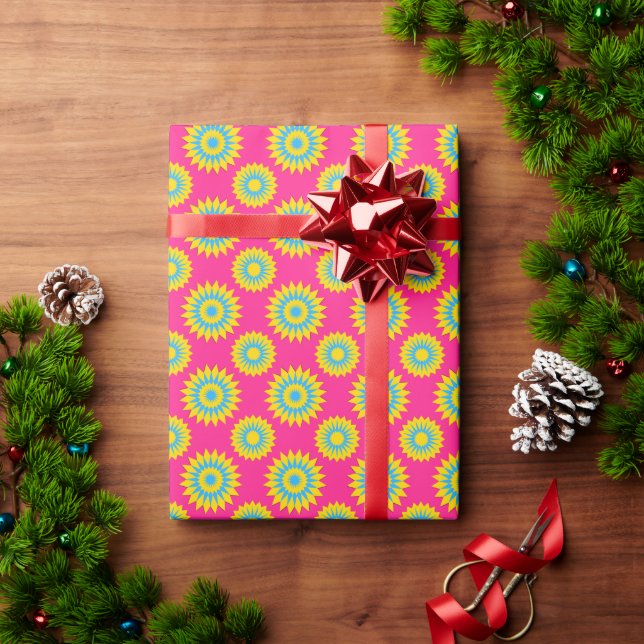 Pansexualität Stolz / rosa Blume Muster Geschenkpapier (Feiertagsgeschenk)