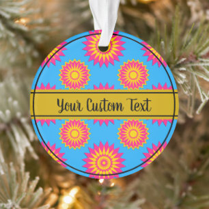 Pansexualitäts-Stolz blaues Blumenmuster-Ornament Ornament