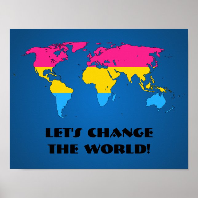 Pansexualitäts-Stolz Weltkarte Poster (Vorne)