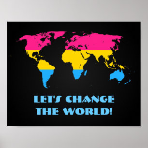 Pansexualitäts-Stolz Weltkarteposter Poster