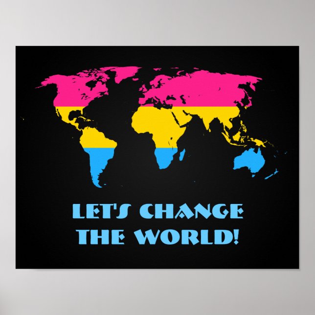 Pansexualitäts-Stolz Weltkarteposter Poster (Vorne)