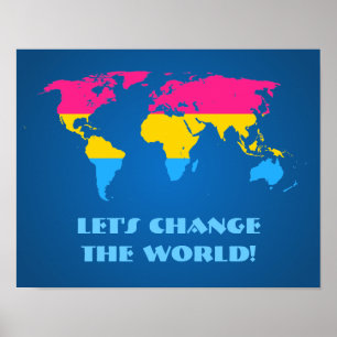 Pansexualitäts-Stolz Weltkarteposter Poster