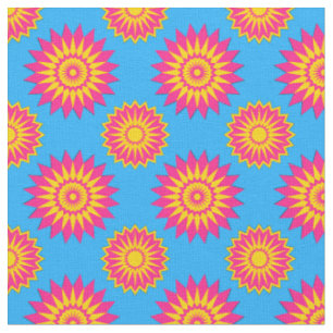 Pansexualitäts-Stolzfarben /blaues Blumenmuster Stoff