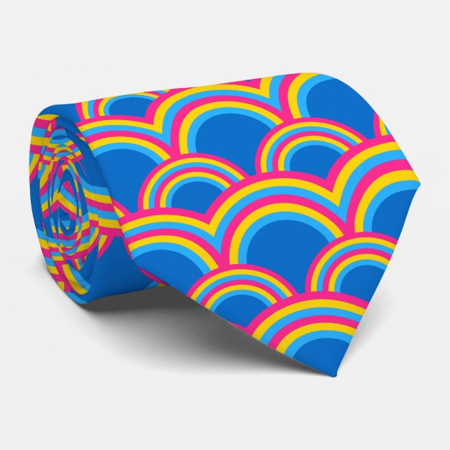 Pansexualitäts-Stolzflagge / blaues Regenbogenmust Krawatte (Gerollt)
