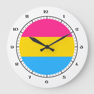 Pansexualitätsflaggen-Uhren Große Wanduhr