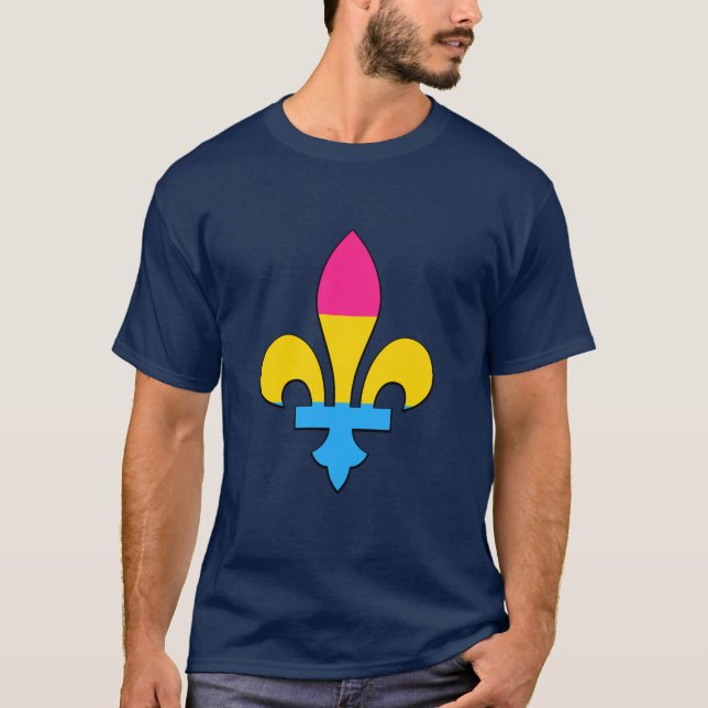 Pansexualité orgueil fleur de lis T-shirt (Devant)