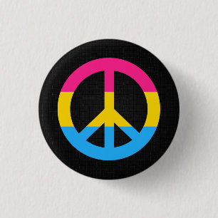 Pansexuality Flaggen-Friedenszeichenknopf Button