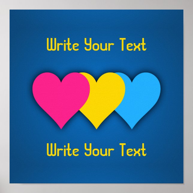 Pansexuality orgueil coeurs Poster (Devant)