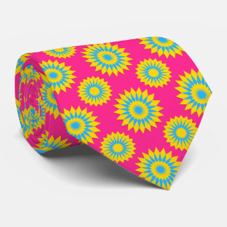 Pansexuality pride flag / pink flower pattern krawatte