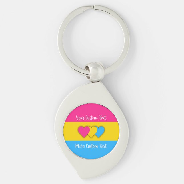 Pansexuality pride flag with text keychain schlüsselanhänger (Vorderseite)