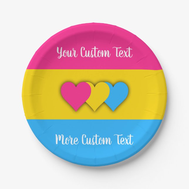 Pansexuality-Stolperflagge mit Text-Papier-Tellern Pappteller (Vorderseite)