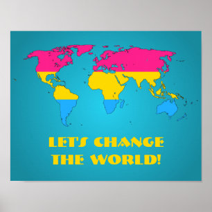 Pansexuality Stolz-Weltmapposter Poster