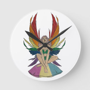 Pansexuelle Fee Runde Wanduhr