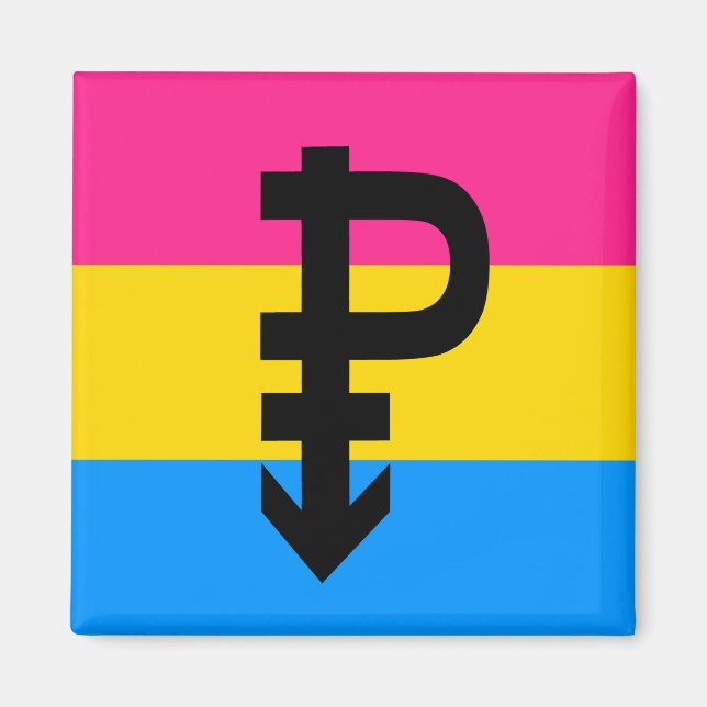 PANSEXUELLE FLAGSTREIFEN-DESIGN MAGNET (Vorne)