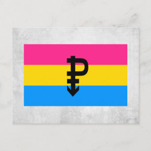 Pansexuelle Pride-Flagge Postkarte