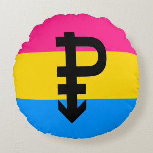 Pansexuelle Pride-Flagge Rundes Kissen