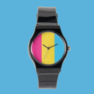 Pansexuelle Pride Silikon-Armbanduhr: Bold & Vibra Armbanduhr