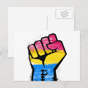 Pansexuelle Stolzfaust Postkarte