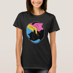 Pansexuelle Yin Yang Katze Pan Pride Flagge Lgbt S T-Shirt