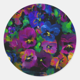 Pansies [abstract 2] runder aufkleber