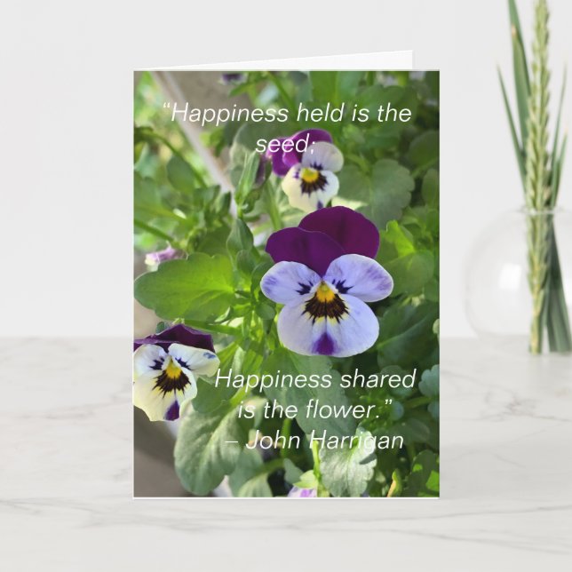 Pansies bleues Carte d'anniversaire (Devant)