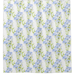 Pansies bleues Icy sur un rideau de douche